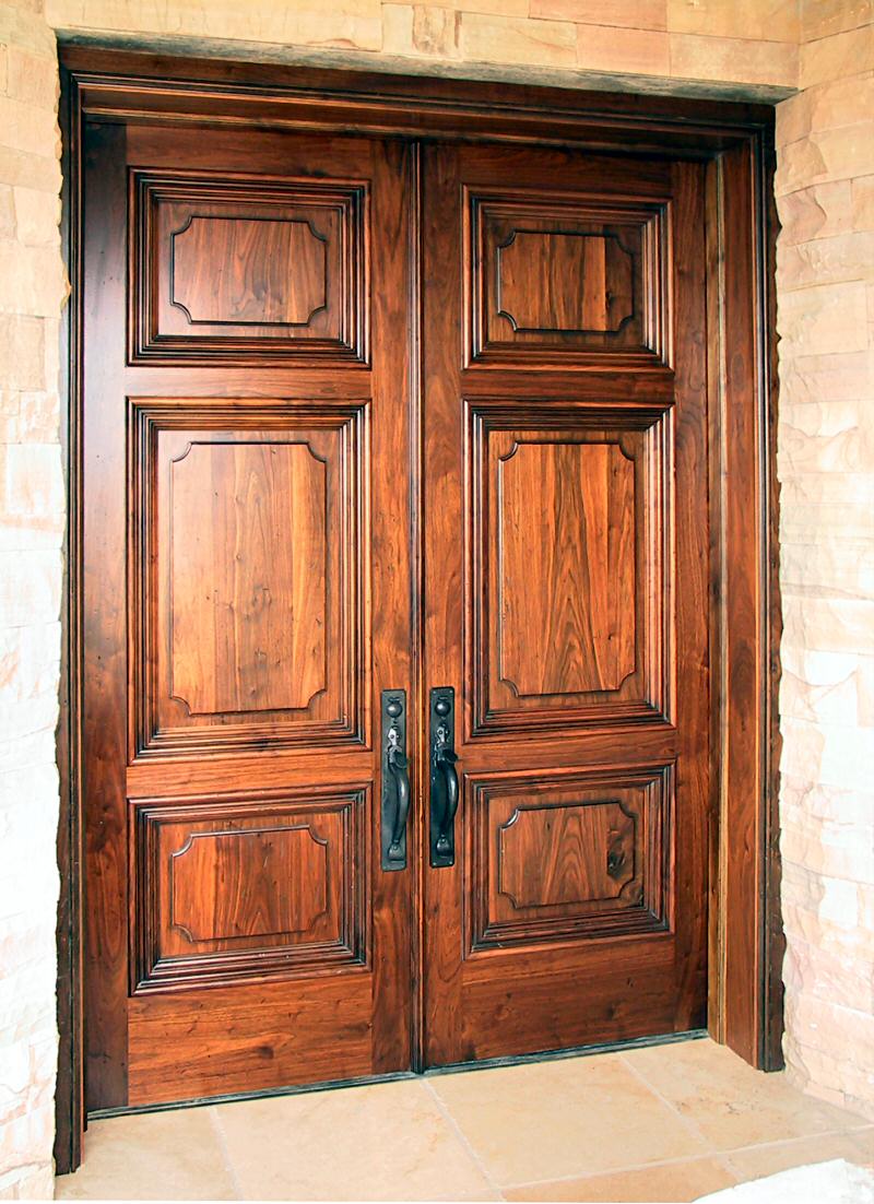 200 year old walnut doors - exterior view