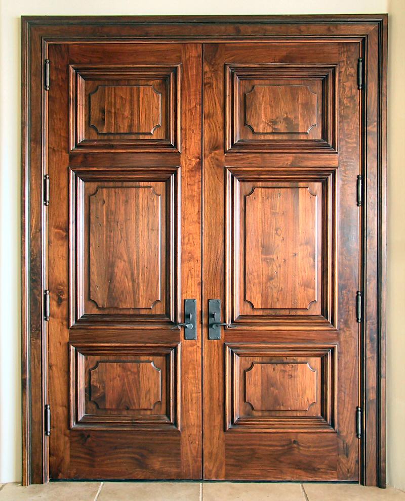 200 year old walnut doors - interior view