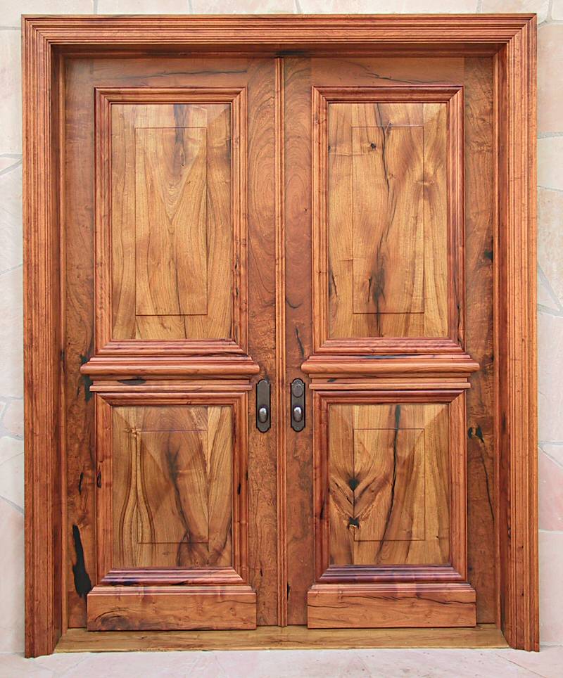 Closeup of mesquite doors