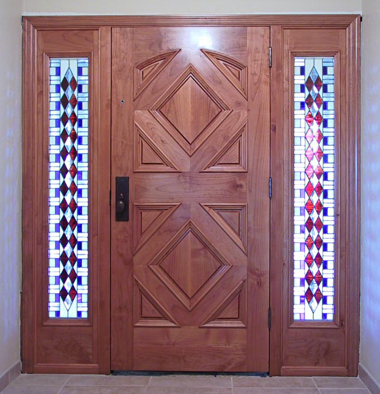 Entry with sidelites and stained glass - interior view