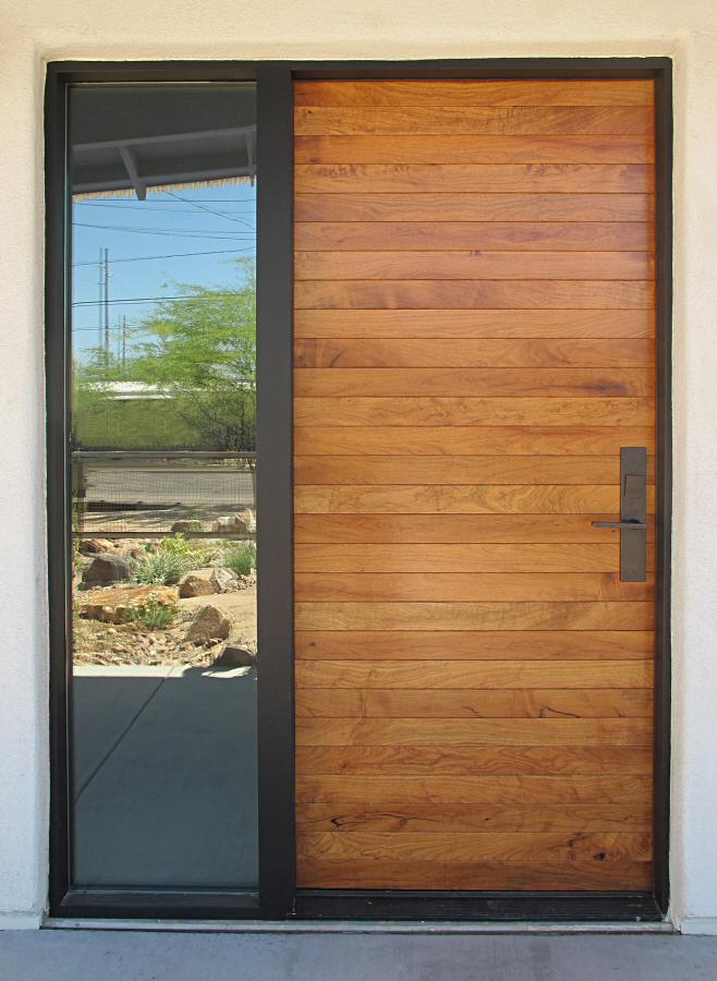 Contemporary mesquite entry door