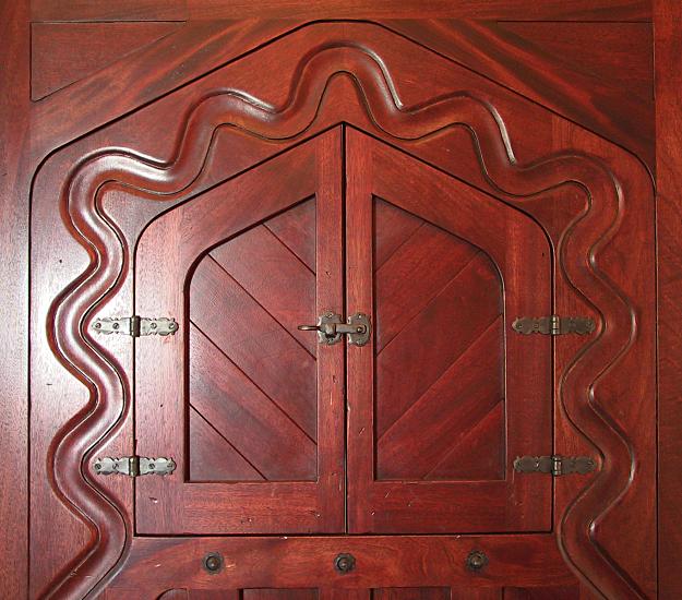 Closeup of Moorish door and wrought iron hardware