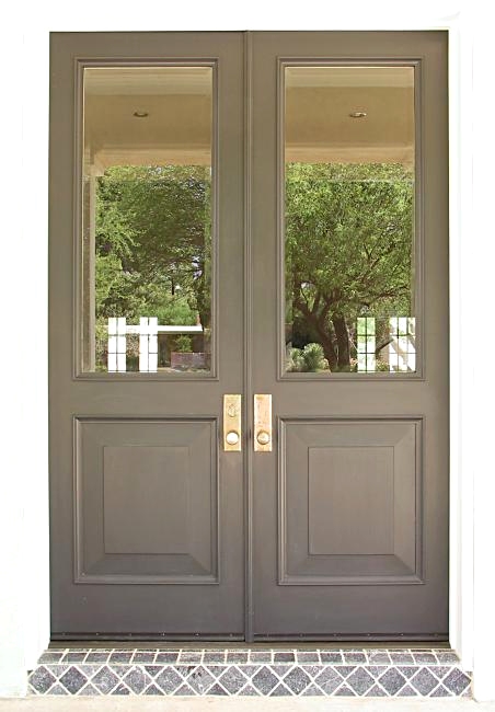 9' tall doors with beveled glass