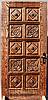 Carved rustic door with rosettes